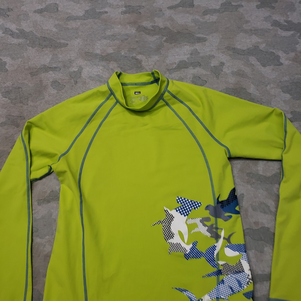 REI Rash Guard Youth Large Green Pullover Long Sleeve - Picture 3 of 9